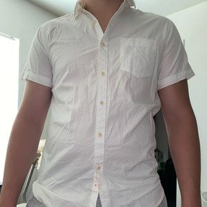 Denim & Flower Slim Fit Polka Dot Shirt